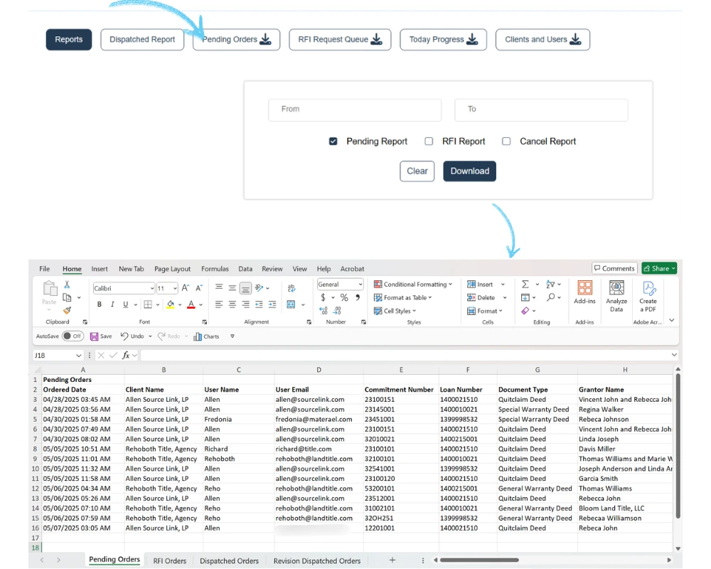 Order insights and reporting dashboard icon showing analytics and data visualization tools