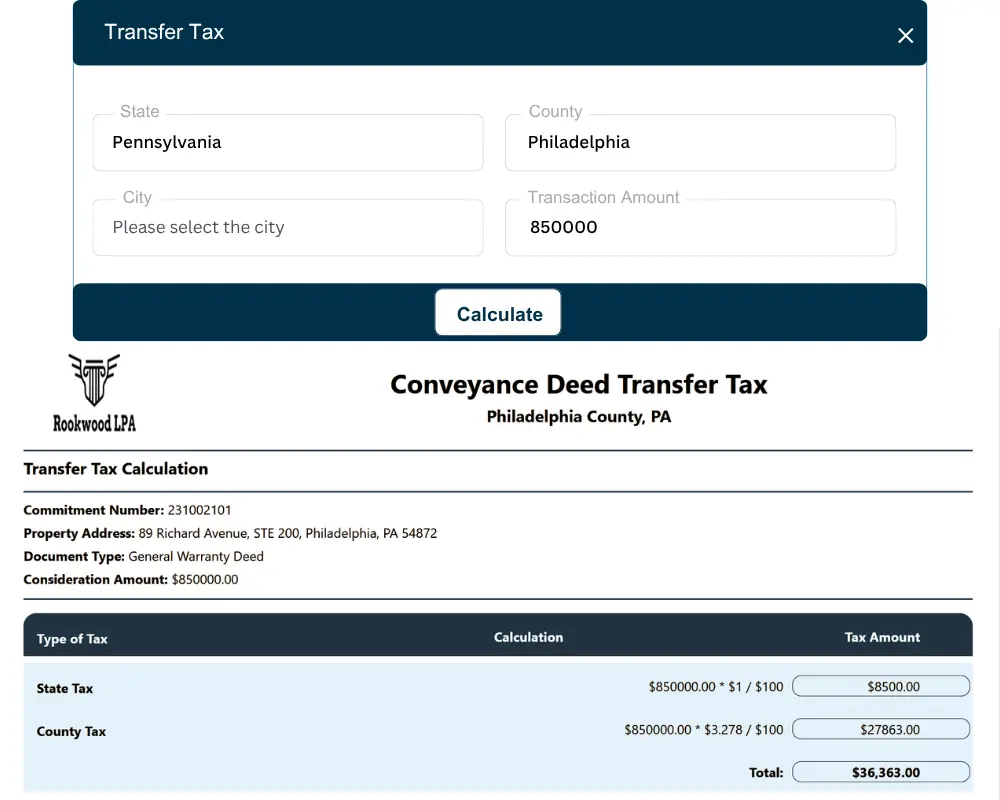 Transfer Tax Calculation