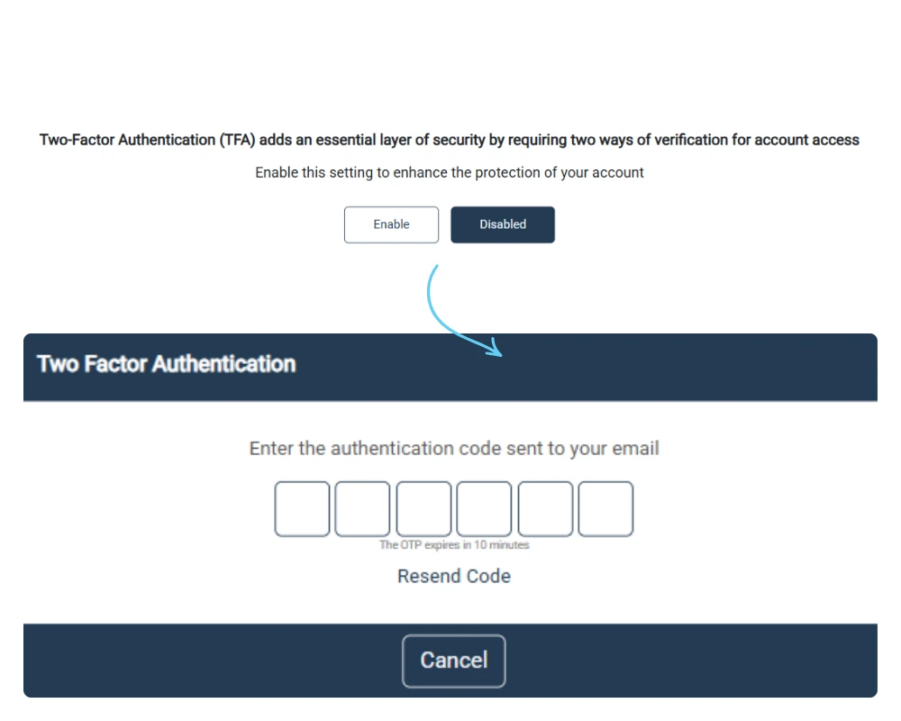 Two-factor authentication security feature icon